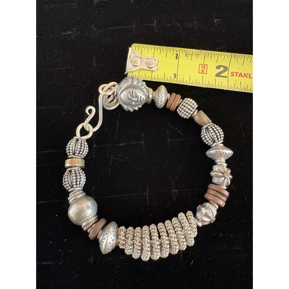 Artisan Sterling Silver Copper Bead Statement Fancy Wire Wrap Bracelet 46 Grams - Picture 11 of 16